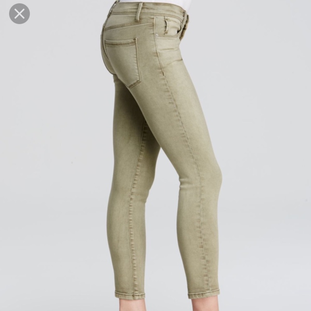 Green Free People skinny ankle jeans
